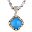 18K/Silver Dia Turquoise Doublet Necklace