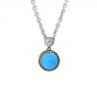 18K/Silver Doublet Turquoise Diamond Necklace