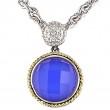 18K/Silver Blue Agate Diamond Necklace