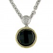 18K/Silver Onyx Diamond Necklace