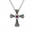 18K/Silver Diamond/Ruby Necklace