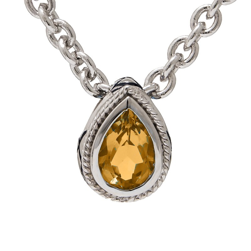 Silver Citrine Necklace