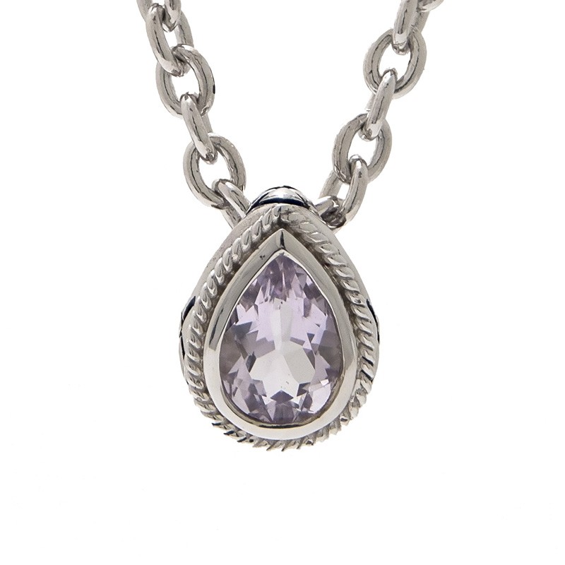 Silver Pink Amethyst Necklace