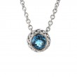 Silver Blue Topaz  Necklace
