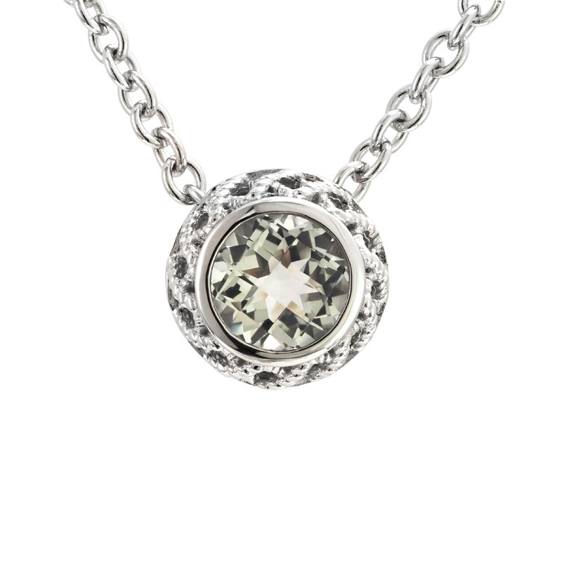 Silver Green Amethyst Necklace