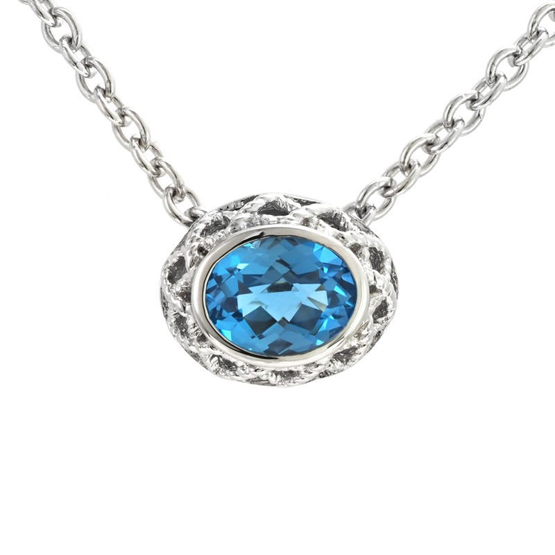 Silver Blue Topaz Necklace