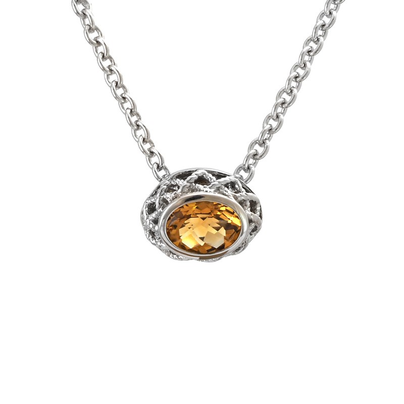 Silver Citrine Necklace