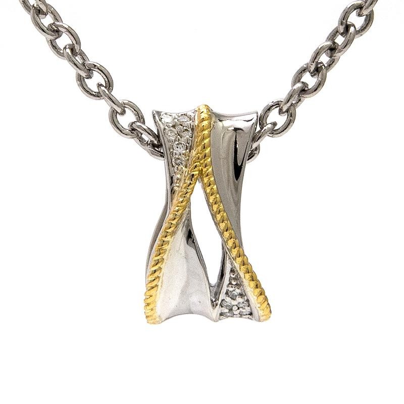 18K/Silver Diamond Necklace