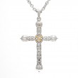 18K/Silver Cross Necklace