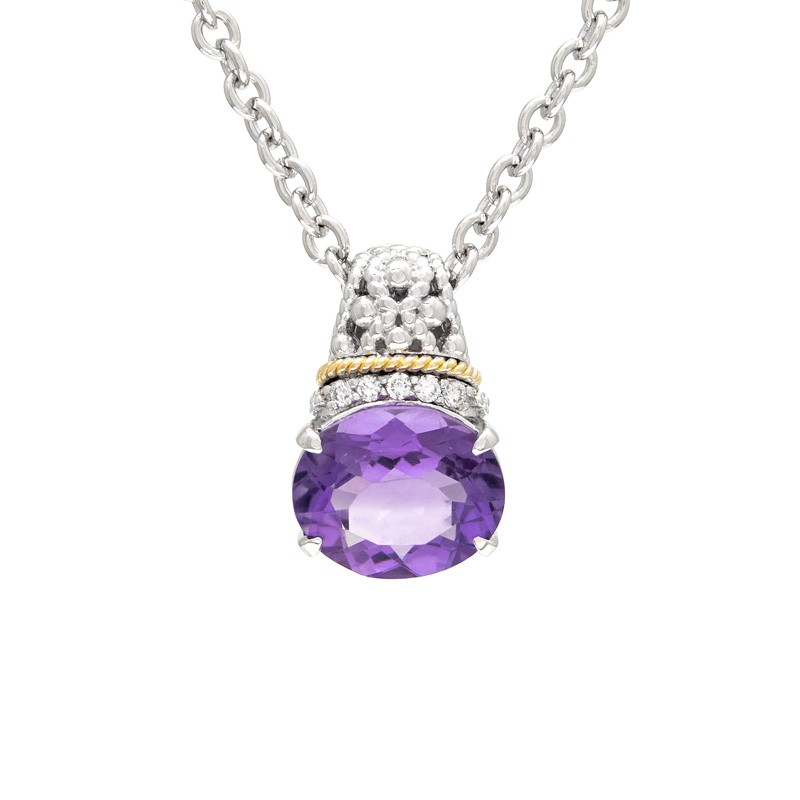 18K/Silver Amethyst Necklace