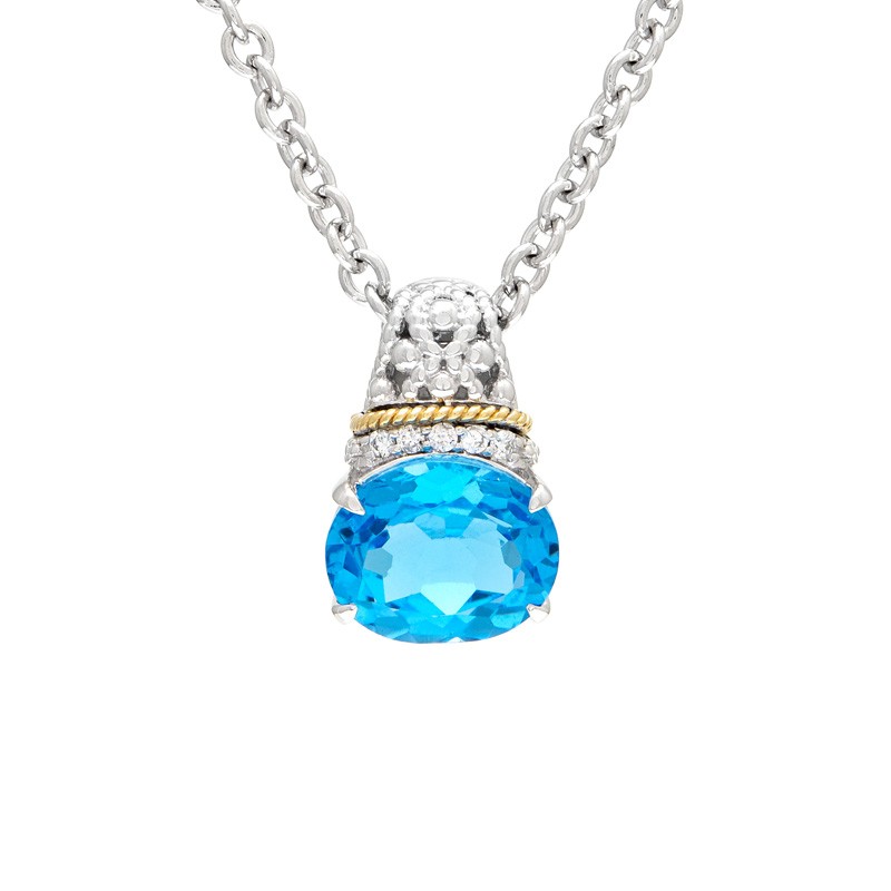 18K/Silver Blue Topaz Necklace