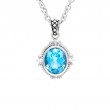 Silver Blue Topaz Necklace