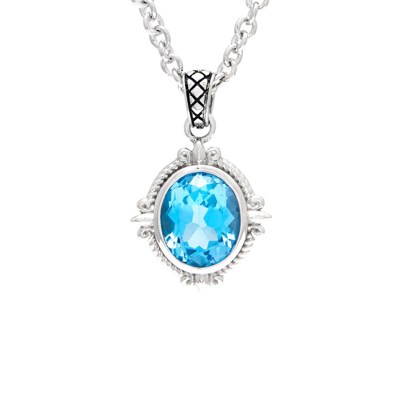Silver Blue Topaz Necklace