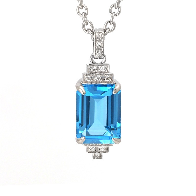 Silver Blue Topaz Necklace