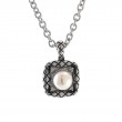 Silver Pearl Diamond Necklace