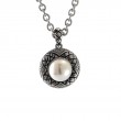 Silver Pearl Diamond Necklace