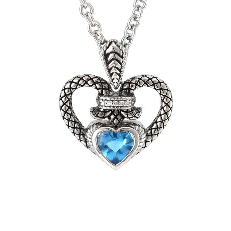 Silver Blue Topaz Necklace