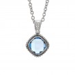 Silver Blue Topaz/Diamond Necklace