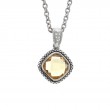 Silver Whisky Quartz/Diamond Necklace
