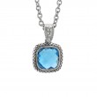 Silver Blue Topaz/Diamond Necklace