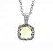 Silver Lemon Quartz/Diamond Necklace