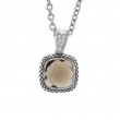 Silver Smoky Quartz/Diamond Necklace