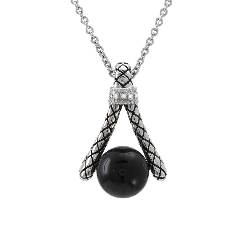 Silver Onyx Necklace (17