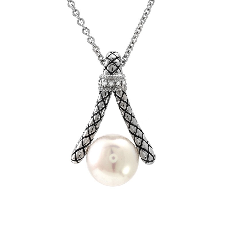 Silver Pearl Necklace (17