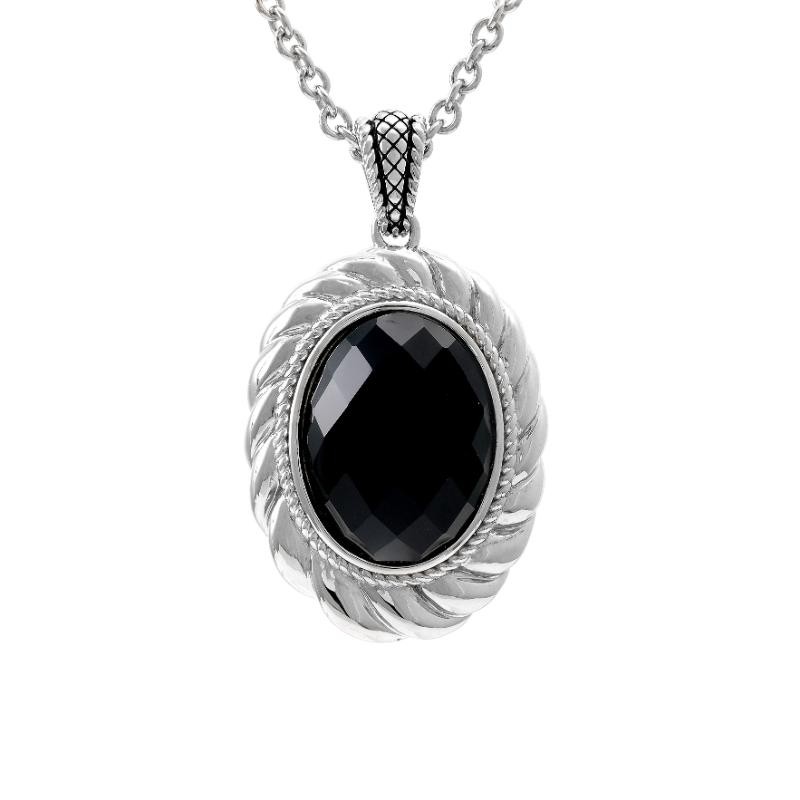 Silver Onyx Necklace (17