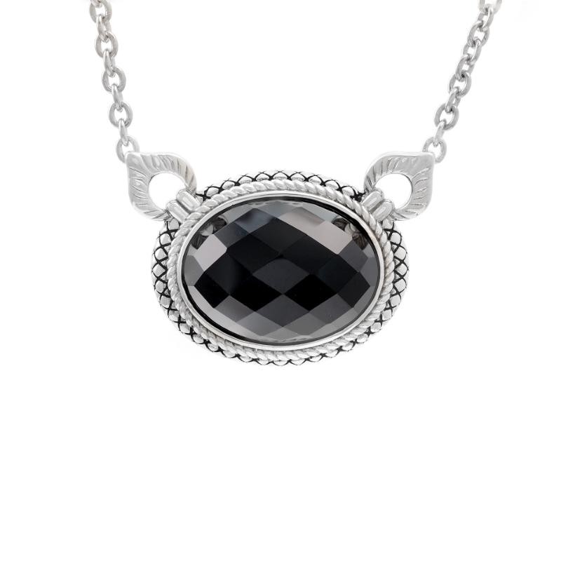 Silver Onyx Necklace (17