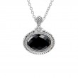 Silver Onyx/Diamond Necklace (17