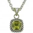 18K/Silv.07 Dia 8M Cush Lemon Quartz Pd