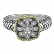 18K/Silver Dia Antique Square Ring