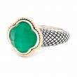18K/Silver Green Agate Doublet Ring
