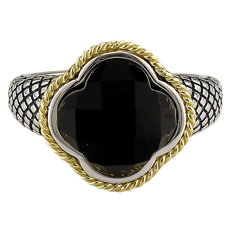 18K/Silver Onyx Ring