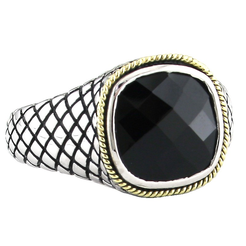 18K/Silver Onyx Ring