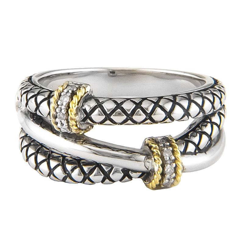 18K/Silver Diamond Ring