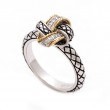 18K/Silver Diamond Ring