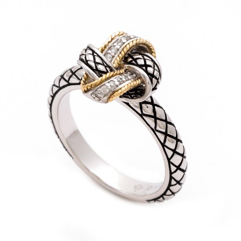 18K/Silver Diamond Ring