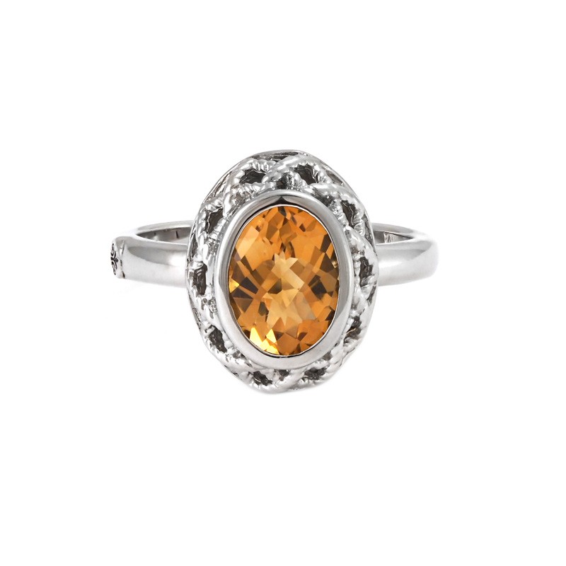Silver Citrine Ring