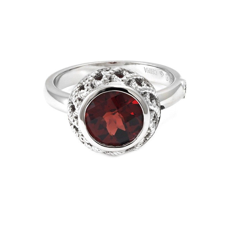 Silver Garnet Ring