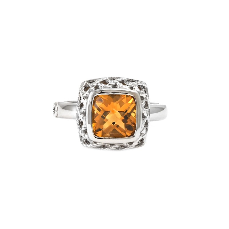 Silver Citrine Ring