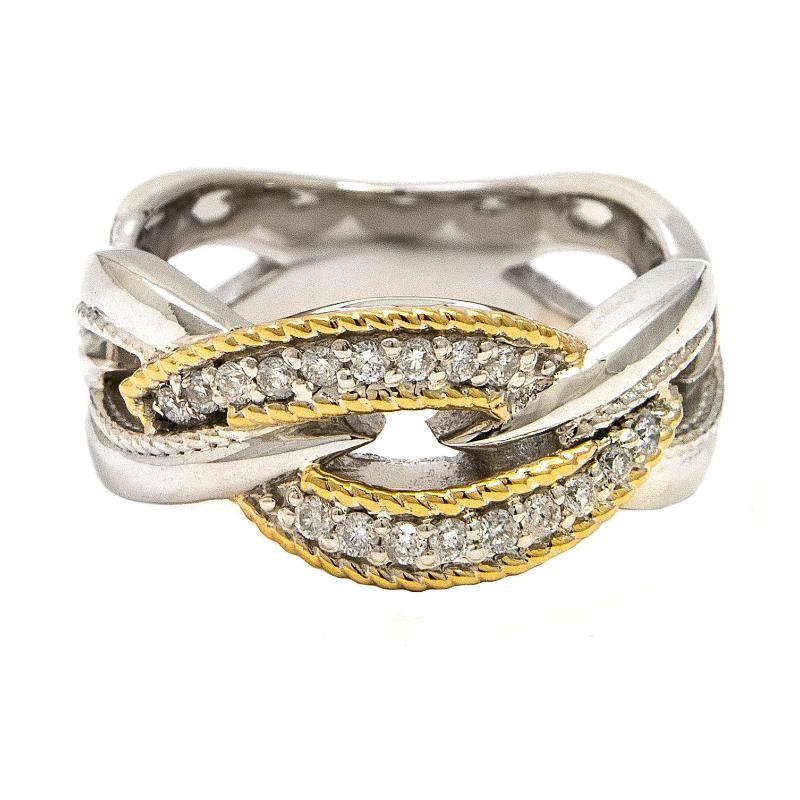 18K/Silver Diamond Ring