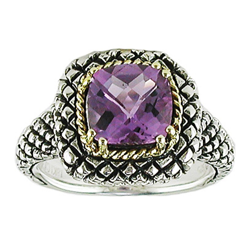 18K/Silv 8M Cush Ame Ring