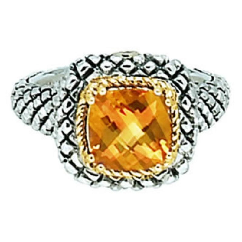 18K/Silv 8M Cush Cit Ring