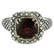 18K/Silv 8M Cush Garnet Ring
