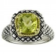 18K/Silv 8M Cush Lemon Quartz Ring
