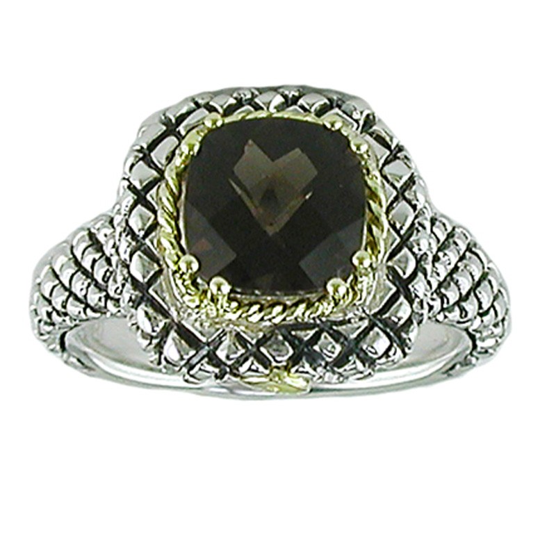 18K/Silv 8M Cush Ame Ring