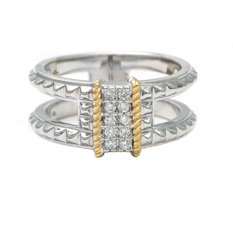 18K/Silver Diamond Ring