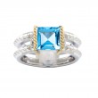 18K/Silver Blue Topaz Ring